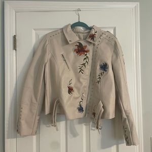 WHITE LEATHER JACKET